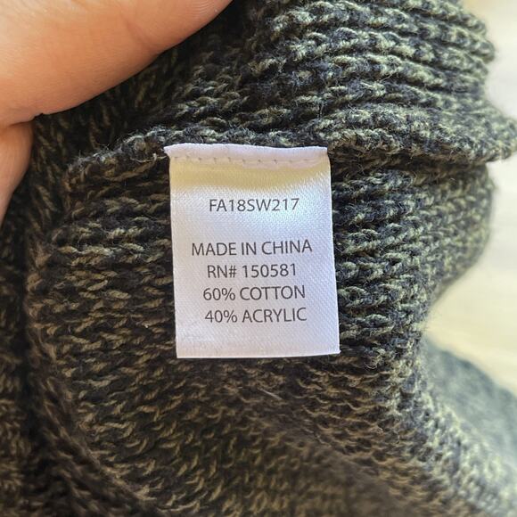 NWT Flag & Anthem Green Pullover Sweater Mens Size Medium Buttons Cozy Fisherman - Picture 6 of 8